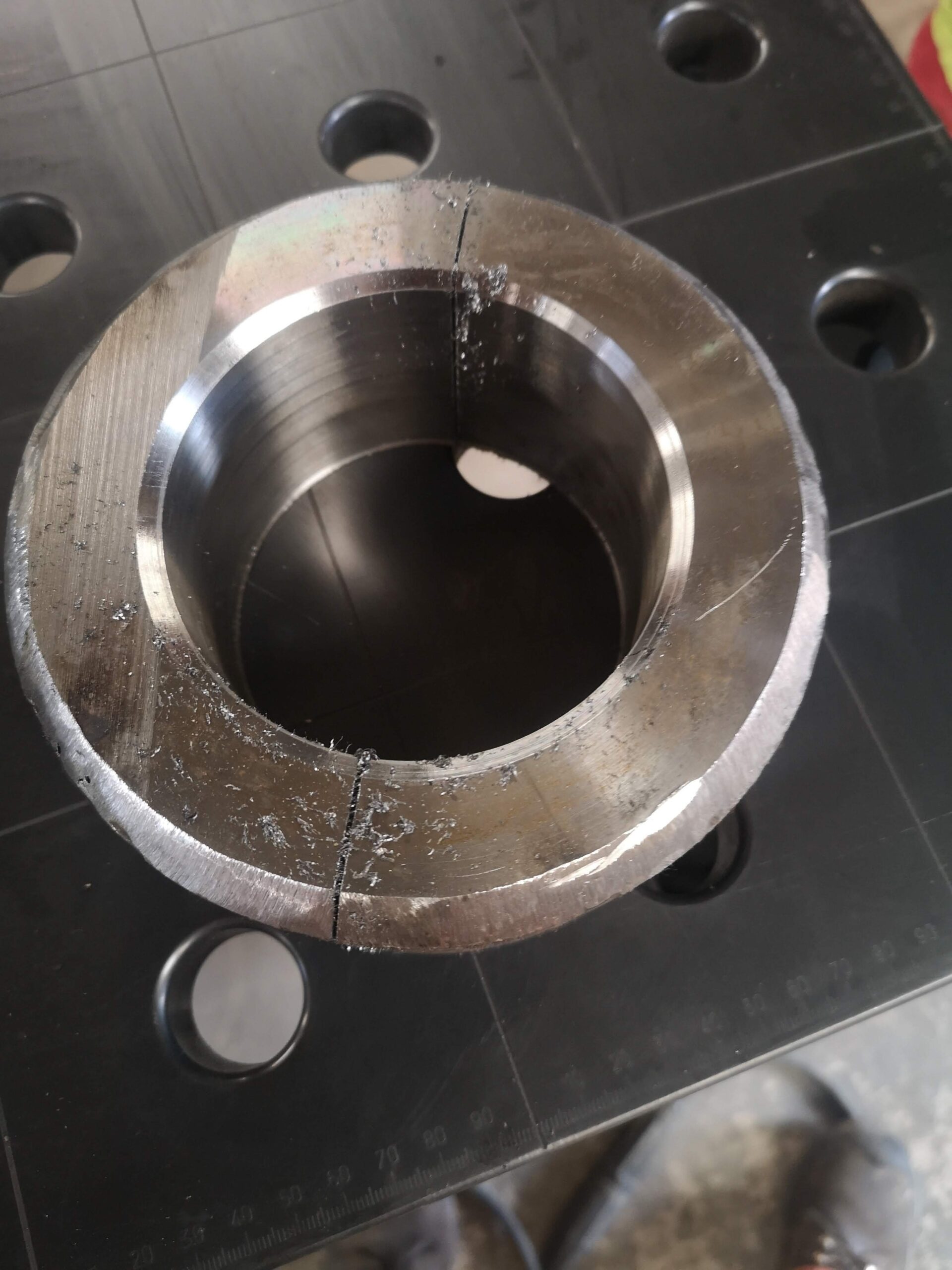 Boss made to weld onto a broken shaft